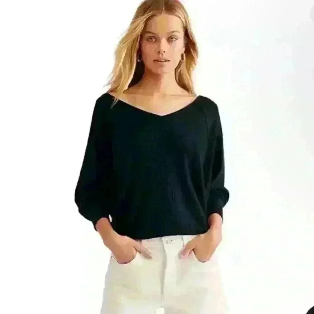 Free People Santa Clara Thermal Black NWT MSRP $78